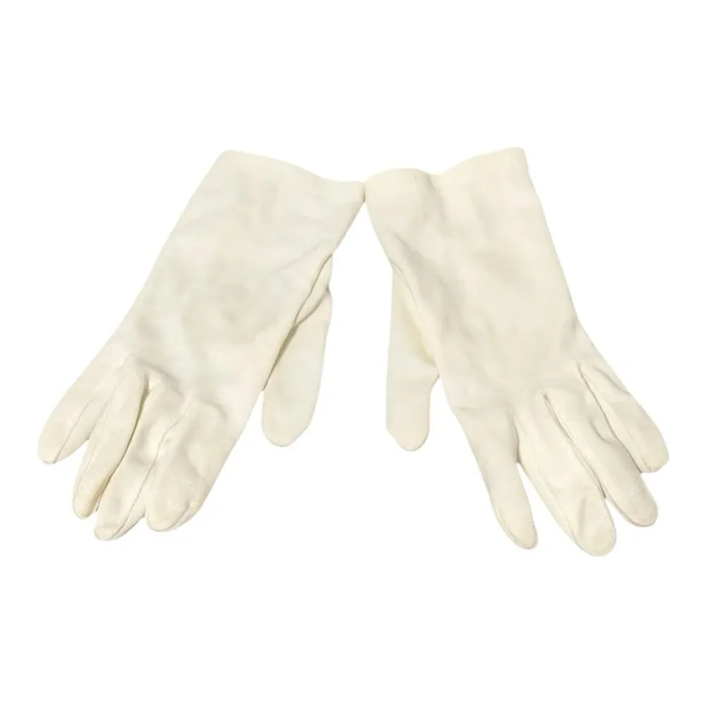 Elegant White Gloves with Button Detail vintage